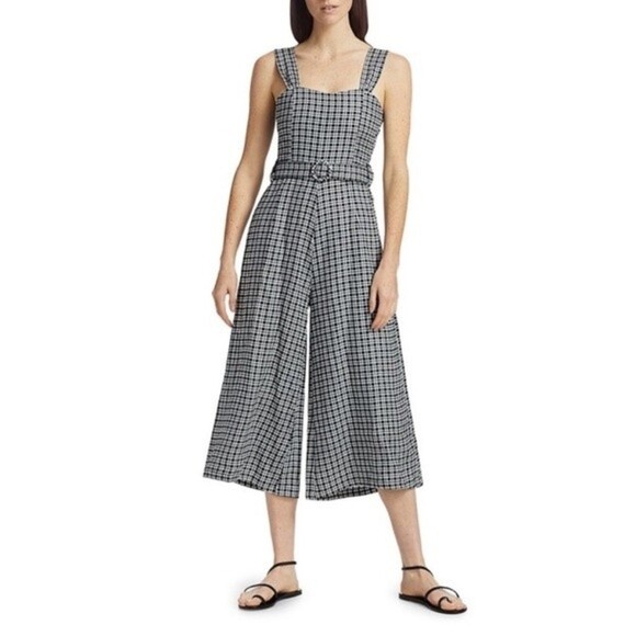 Faithfull The Brand Liv Linen Jumpsuit In Emelinah Check, Small - Picture 1 of 13